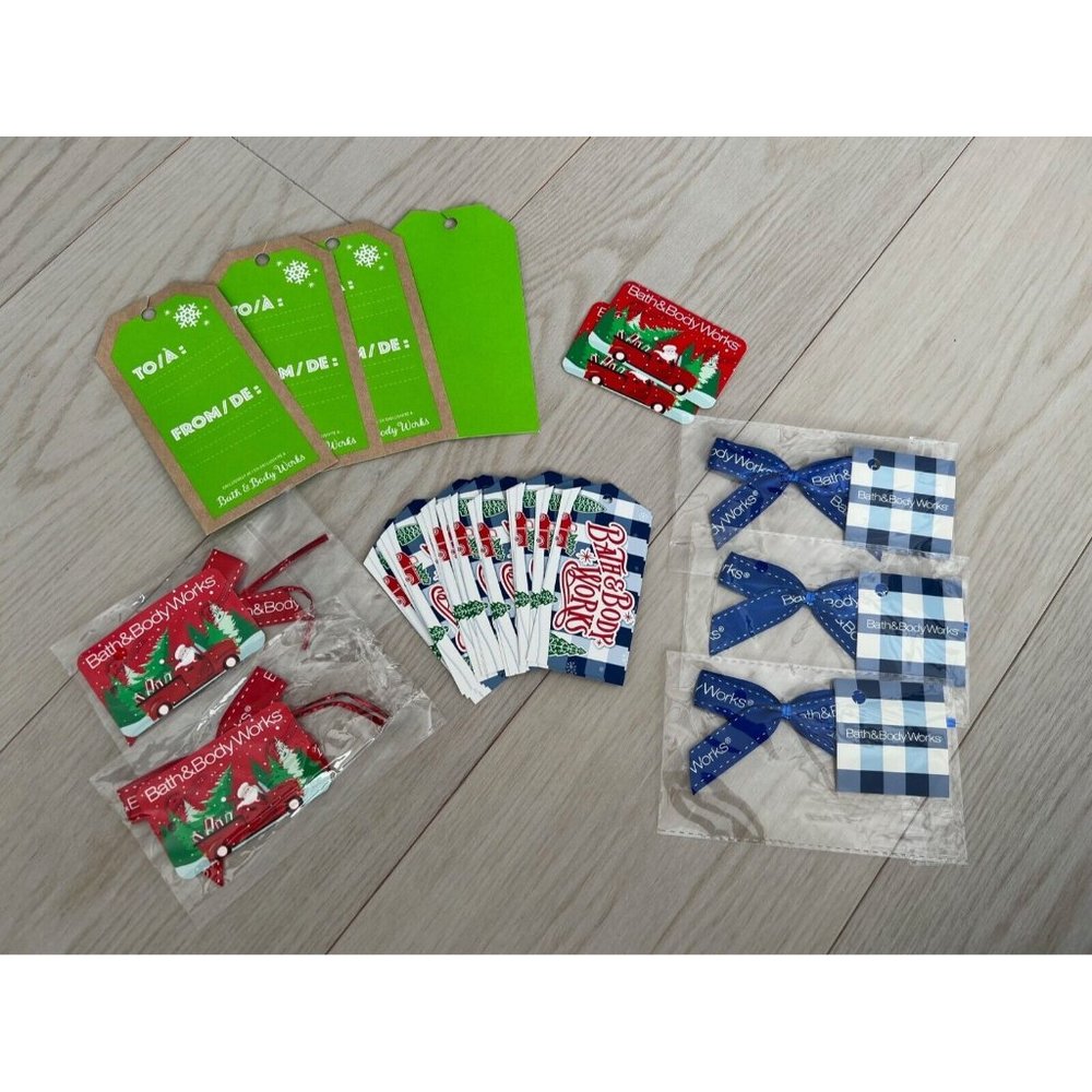 Bath & Body Works Lot of 30 Holiday Gift Tags & 5 Bows To / From